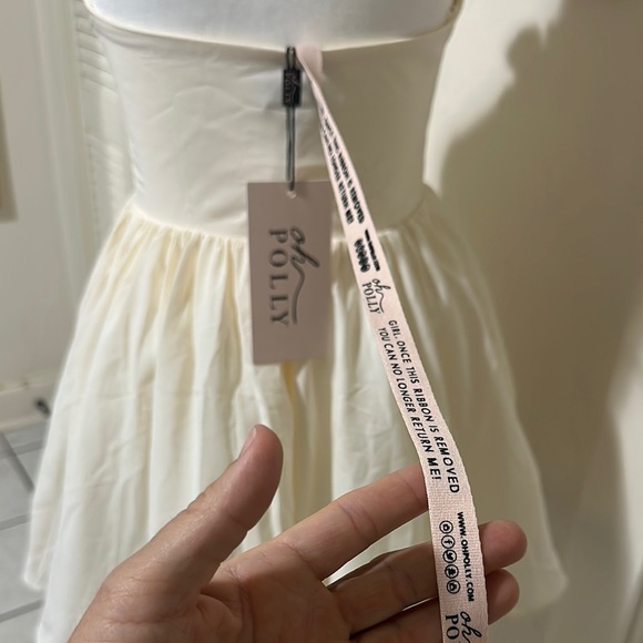 Oh Polly Cream Floral Halter Skater Dress - Picture 7 of 12